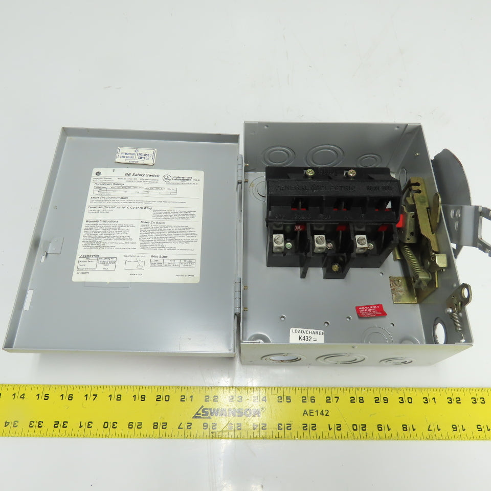 Ge THN3361 30A 3-Pole Non-Fusible Heavy Duty Safety Disconnect Switch 600VAC