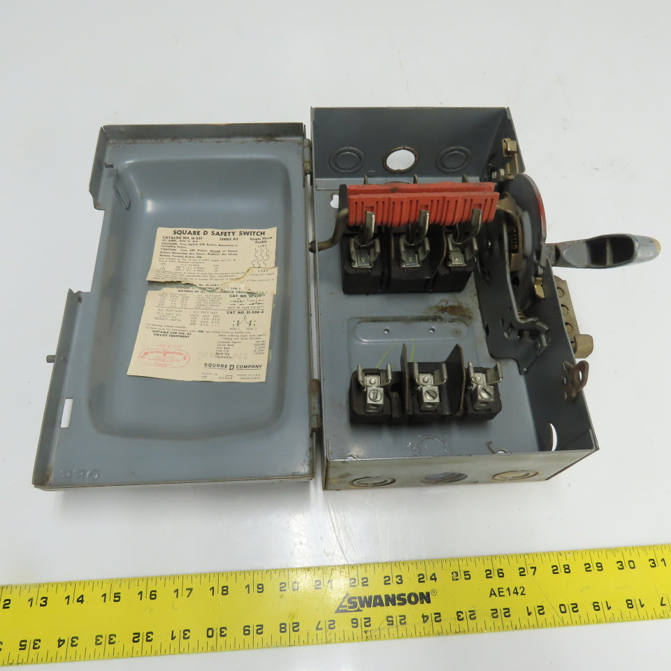 Square D H-361 30A 3-Pole Fusible Safety Disconnect Switch 600VAC
