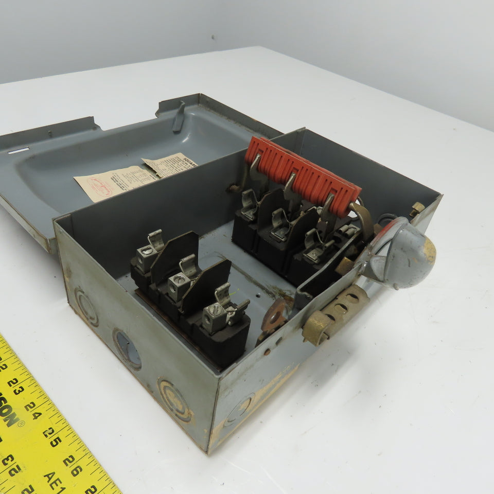 Square D H-361 30A 3-Pole Fusible Safety Disconnect Switch 600VAC
