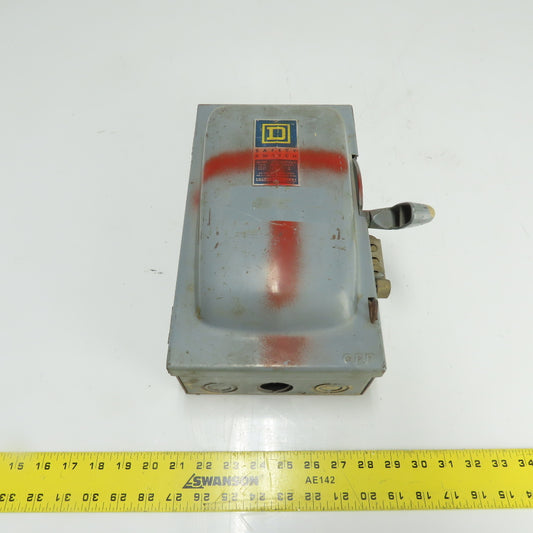 Square D H-361 30A 3-Pole Fusible Safety Disconnect Switch 600VAC