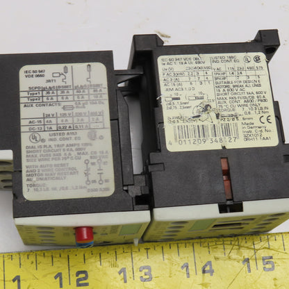 Siemens 3RT1015-1AK62 3RB1016-1NB0 600V 5Hp Contactor 0.4-1.6A Overload 120V