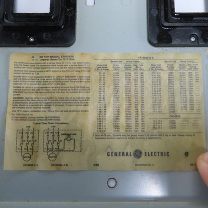 Ge CR1062R53C NEMA Size M-0 Forward/Reverse Manual Motor Starter 600VAC
