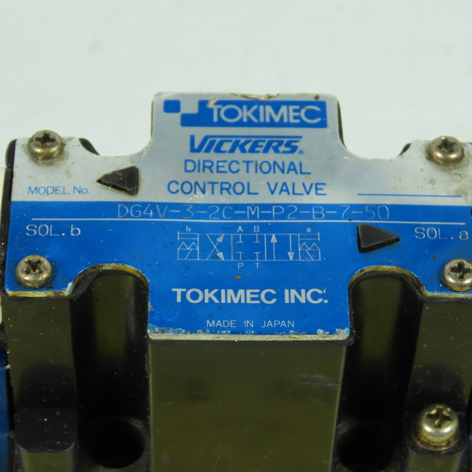 Tokimec Vickers DG4V-3-2C-M-P2-B-7-50 Solenoid Directional Control Valve 110V
