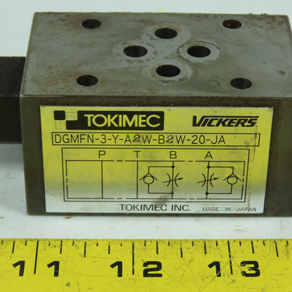 Tokimec Vickers DGMFN-3-Y-A2W-B2W-20-JA Hydraulic Flow Control Valve Sandwich