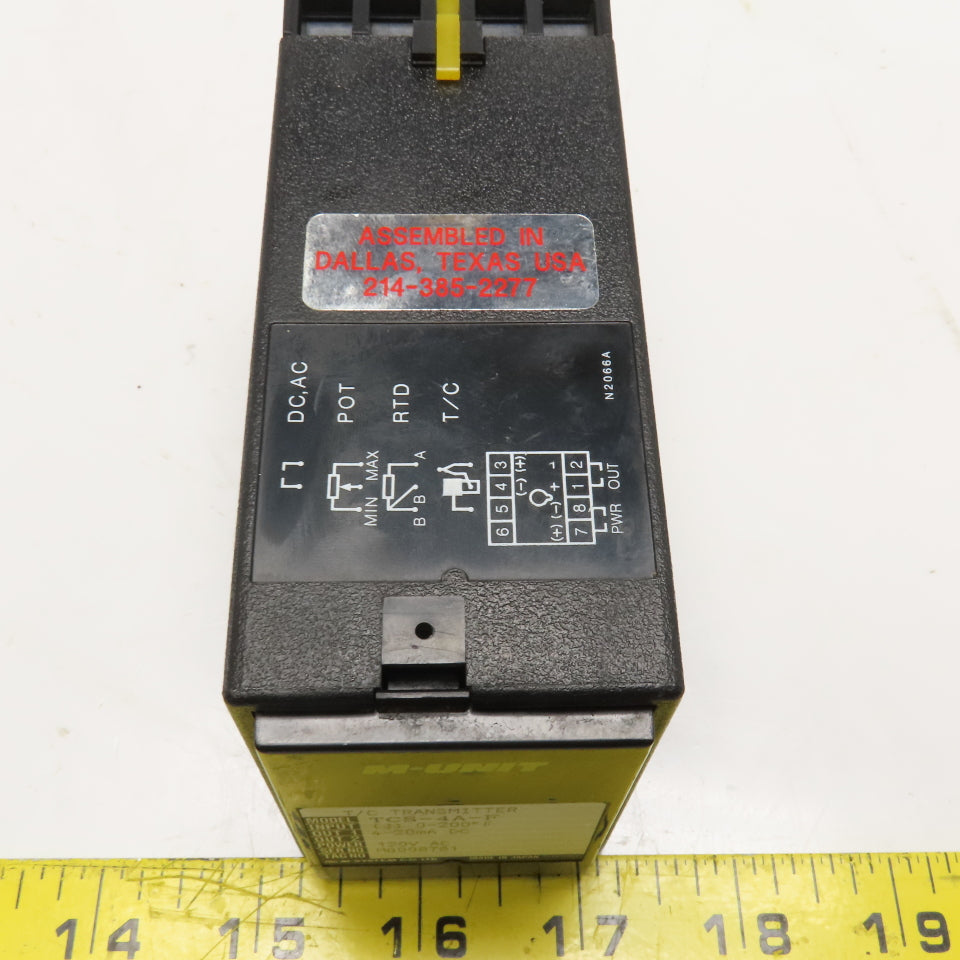 M System Co. TCS-4A-F T/C Transmitter Thermocouple Relay 0-200°F 4-20mA DC