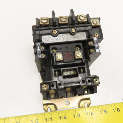 Allen Bradley 500-A0D940 Size 0 Motor Starter 600V 5Hp Max 115/120V Coil