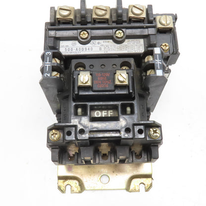 Allen Bradley 500-A0D940 Size 0 Motor Starter 600V 5Hp Max 115/120V Coil