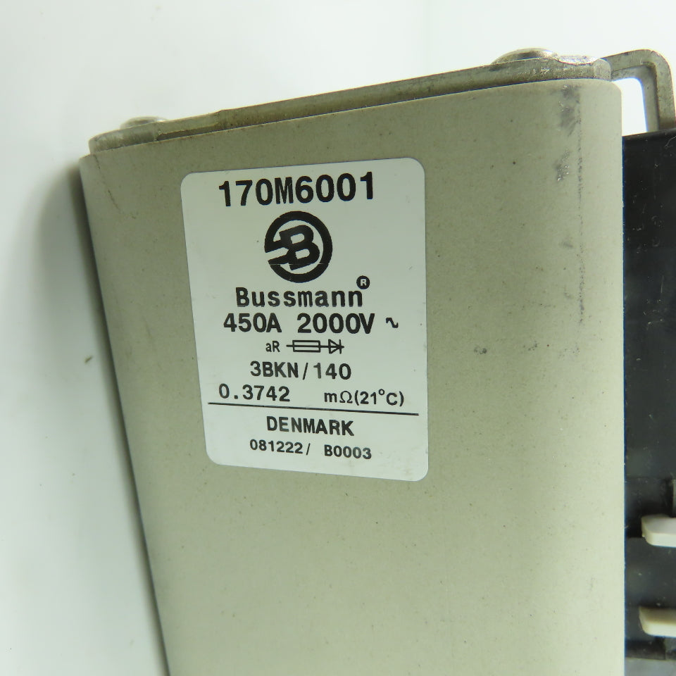 Bussmann 170M6001 High Speed Square Body Fuse 450A 2000V with Microswitch