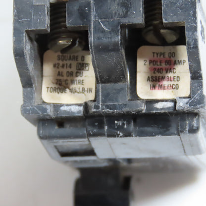 Square D Type QO 60A 2-Pole Plug-On Circuit Breakers 240VAC Lot Of 12