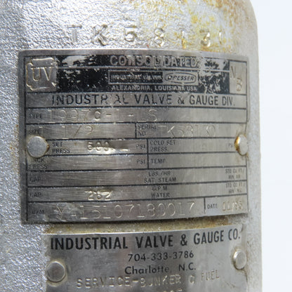 Dresser 1997C-1-LS 1-1/2" NPT 500PSI Set Safety Relief Valve Missing Cert Tag