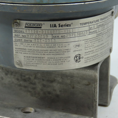 Foxboro RTT20-D1SNQFD-M2L1 I/A Series Temperature Transmitter 0-200 Deg F 12-42V