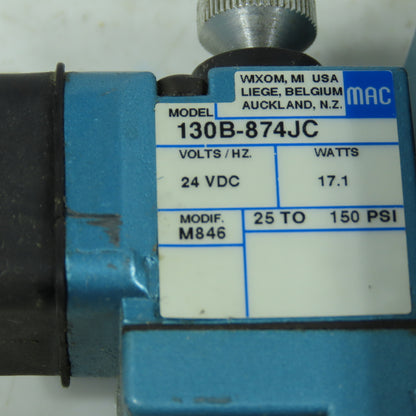 MAC 56C-37-874JC Solenoid Air Valve 24VDC 150 PSI 3-Way