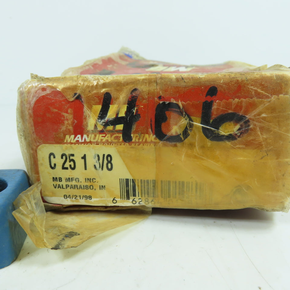 MB Manufacturing C 25 1 3/8 2-Bolt Pillow Block Bearing 1-3/8" Bore Blue Housing