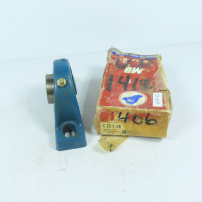 MB Manufacturing C 25 1 3/8 2-Bolt Pillow Block Bearing 1-3/8" Bore Blue Housing
