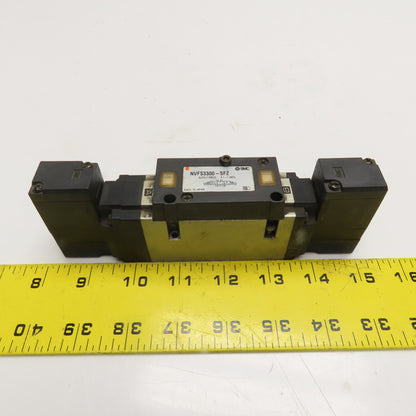 SMC NVFS3300-5FZ 3 Way Closed Center Solenoid Valve 21-26VDC Coil