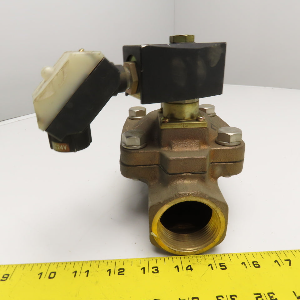 CKD AD11-40N 1-1/2" NPT Brass Solenoid Valve 24VDC Coil