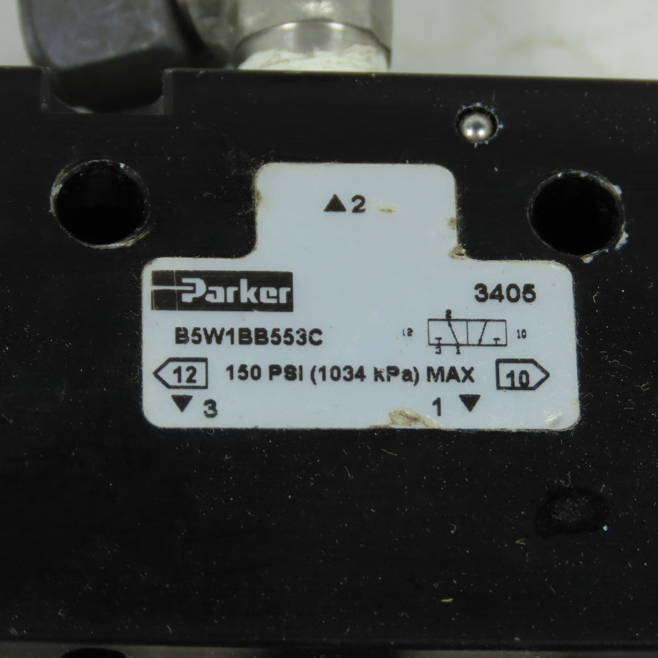 Parker B5W1BB553C Pneumatic Solenoid Valve 1/4" NPT 120VAC