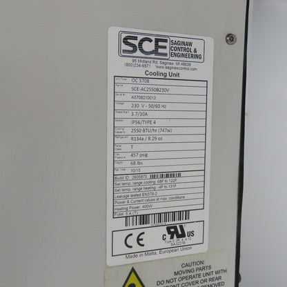 Saginaw SCE-AC2550B230V 2550 BTU Enclosure Air Conditioner Cooling Unit 230V 1Ph