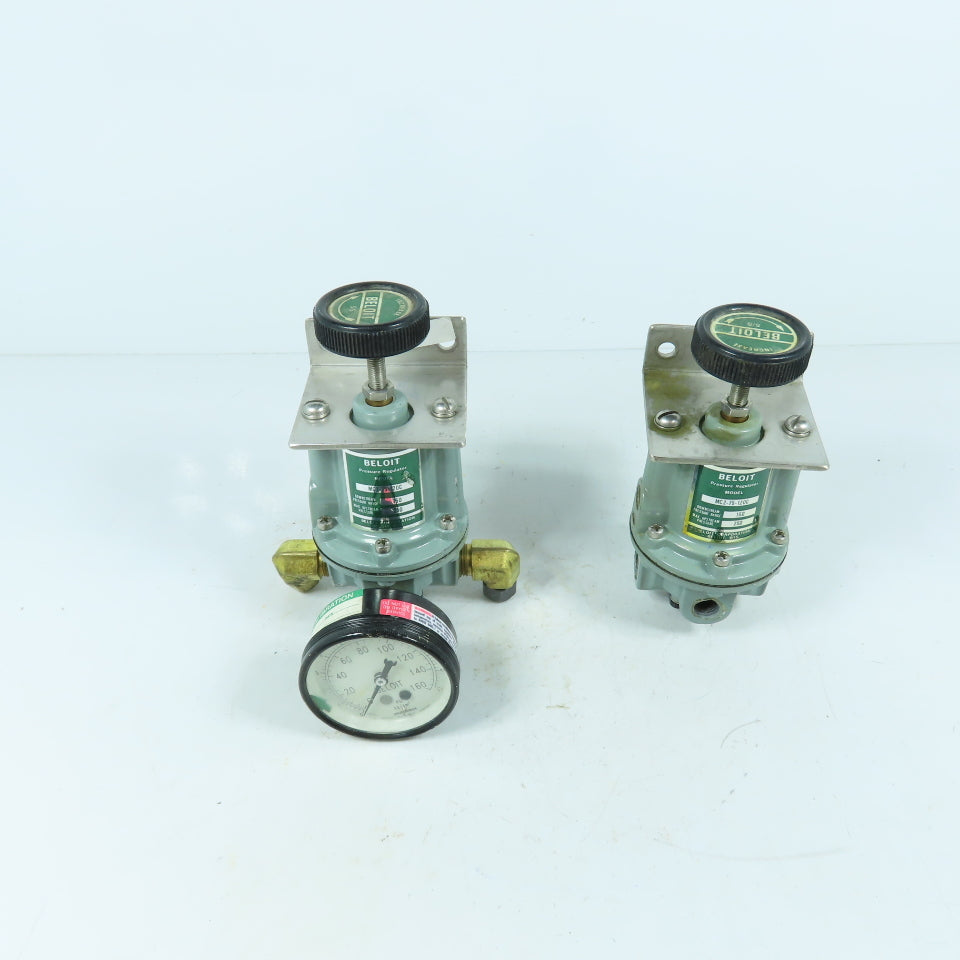 Beloit MC2-75-120C Pressure Regulators 150 PSI Range w/ 1 Gauge Lot of 2