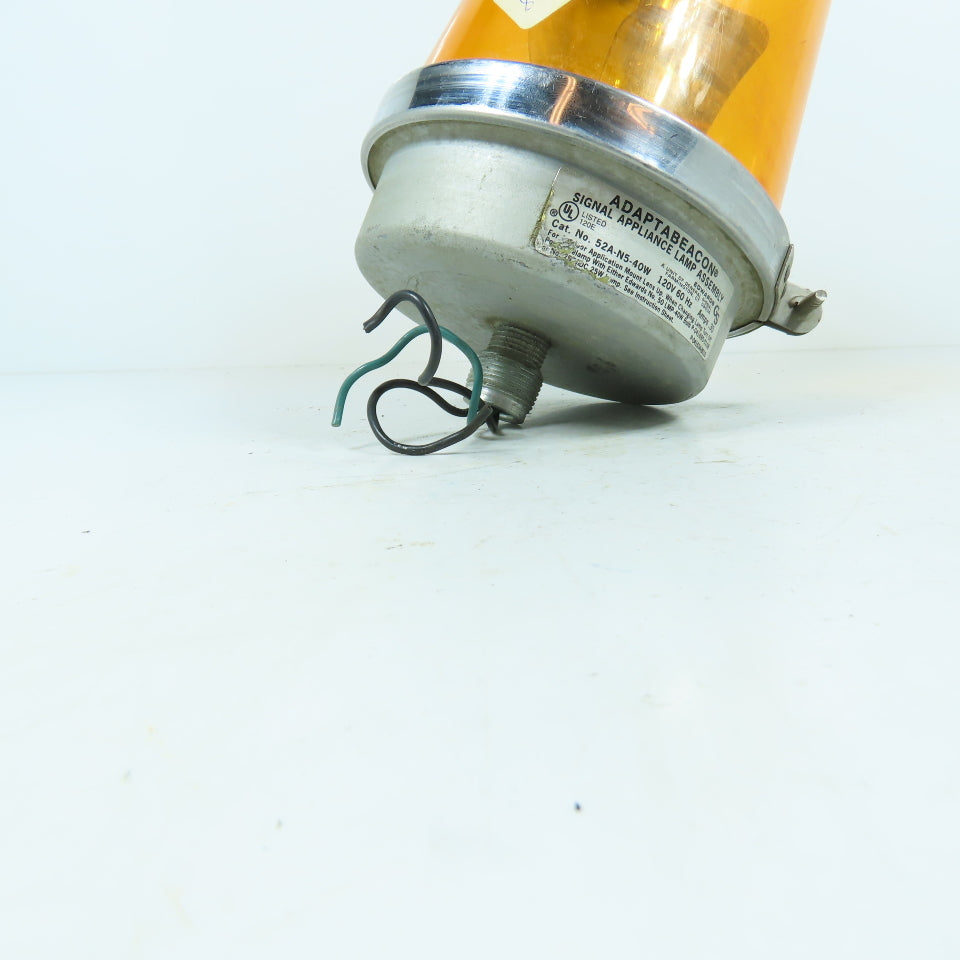 Edwards 52A-N5-40W Adaptabeacon Signal Rotating Light 120V Amber Lens
