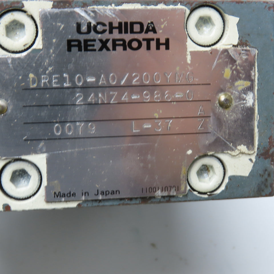 Uchida Rexroth DRE10-A0/200YMG 24NZ4-986-0 Single Solenoid Hydraulic Valve 24VDC