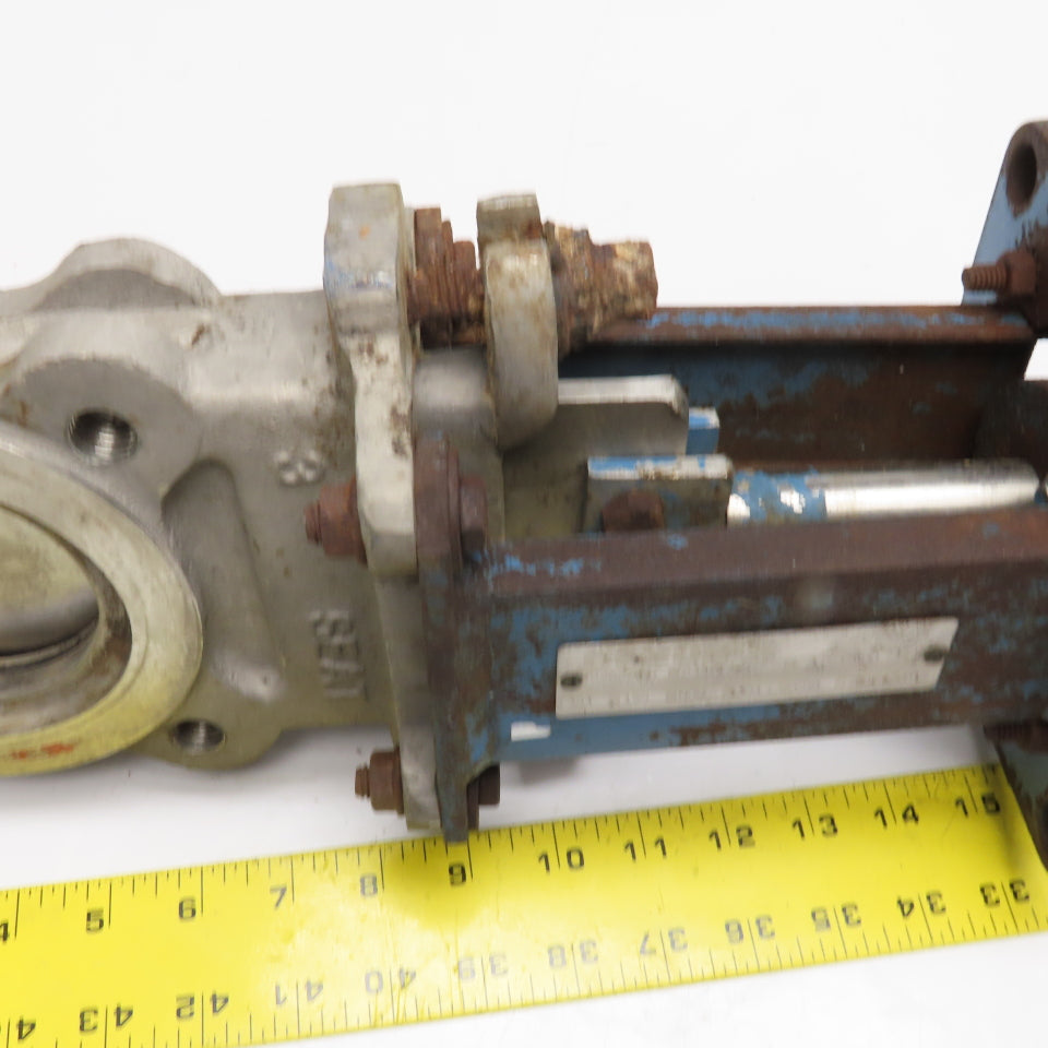 DeZurik 9262766 Fig KBD 3" Stainless Steel Knife Gate Valve Pneumatic Actuator