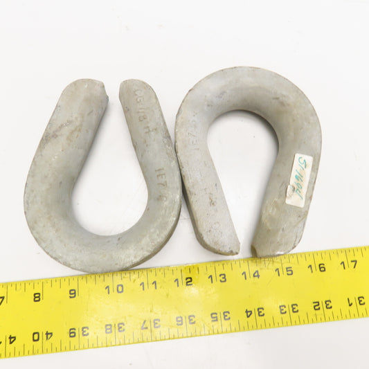 CG7/8H 1E706 7/8" Galvanized Wire Rope Thimble Lot Of 2