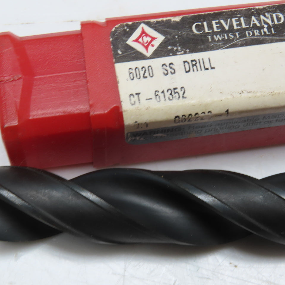 Cleveland Twist Drill CT-61352 .6020 SS Drill Bit 2 Flute 118° 0.562" Shank