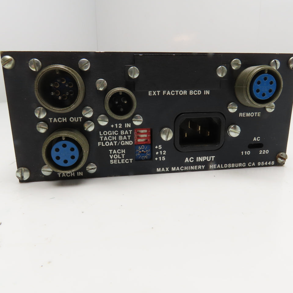 Max Machinery 156-105 Tachometer Panel Meter 115/230V Total MM Display
