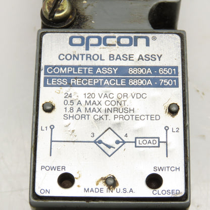 Opcon 8890A-6501 Photoelectric Sensor Switch 120V AC/DC