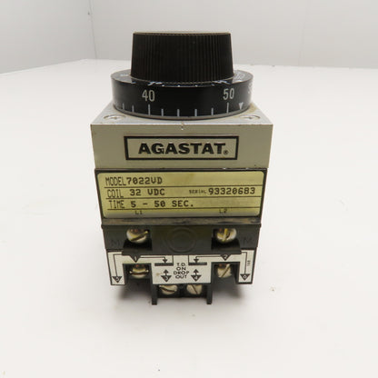 Agastat 7022VD 5-50 Second Timer Time Delay Relay 32VDC Coil