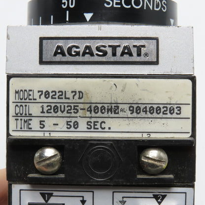 Agastat 7022L7D 5-50 Second Timer Time Delay Relay 120V 25-400Hz Coil