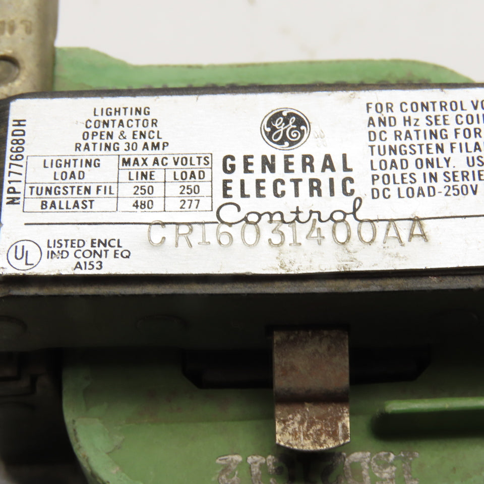 General Electric CR16031400AA Lighting Contactor Relay 250/480V 125/110V Coil