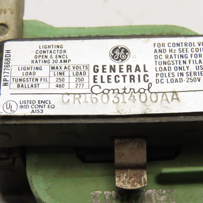 General Electric CR16031400AA Lighting Contactor Relay 250/480V 125/110V Coil