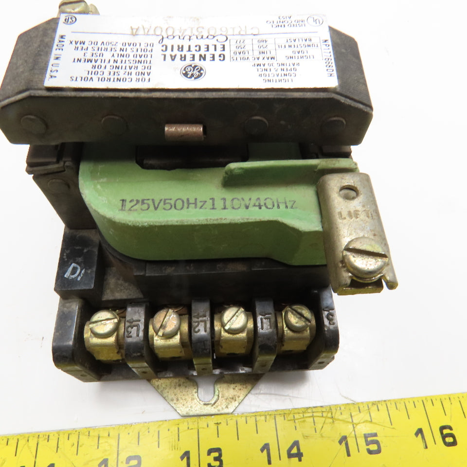 General Electric CR16031400AA Lighting Contactor Relay 250/480V 125/110V Coil