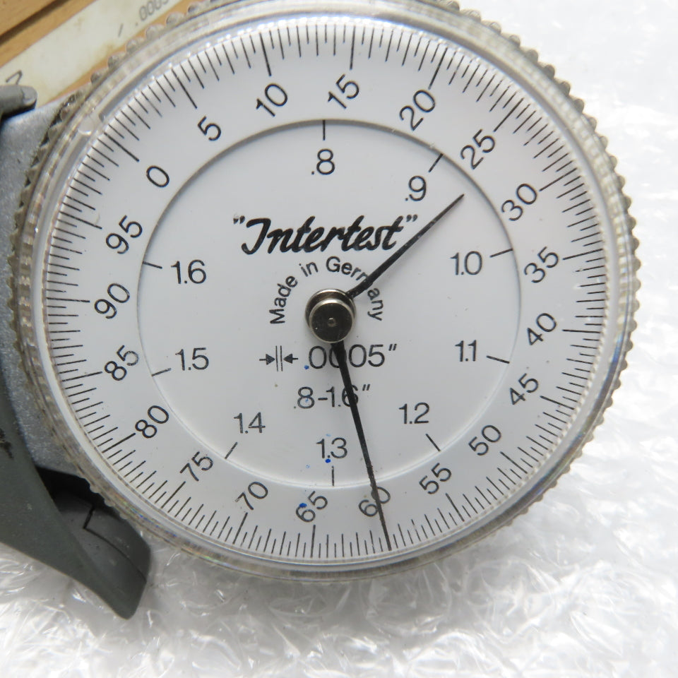 Dyer 100-107 Intertest 0.8" To 1.6" Indicator Dial Groove Gage 0.0005"