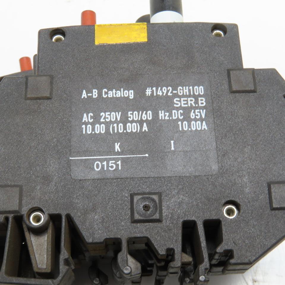 Allen Bradley 1492-GH100 10A Circuit Breaker Single Pole 250VAC Lot Of 4
