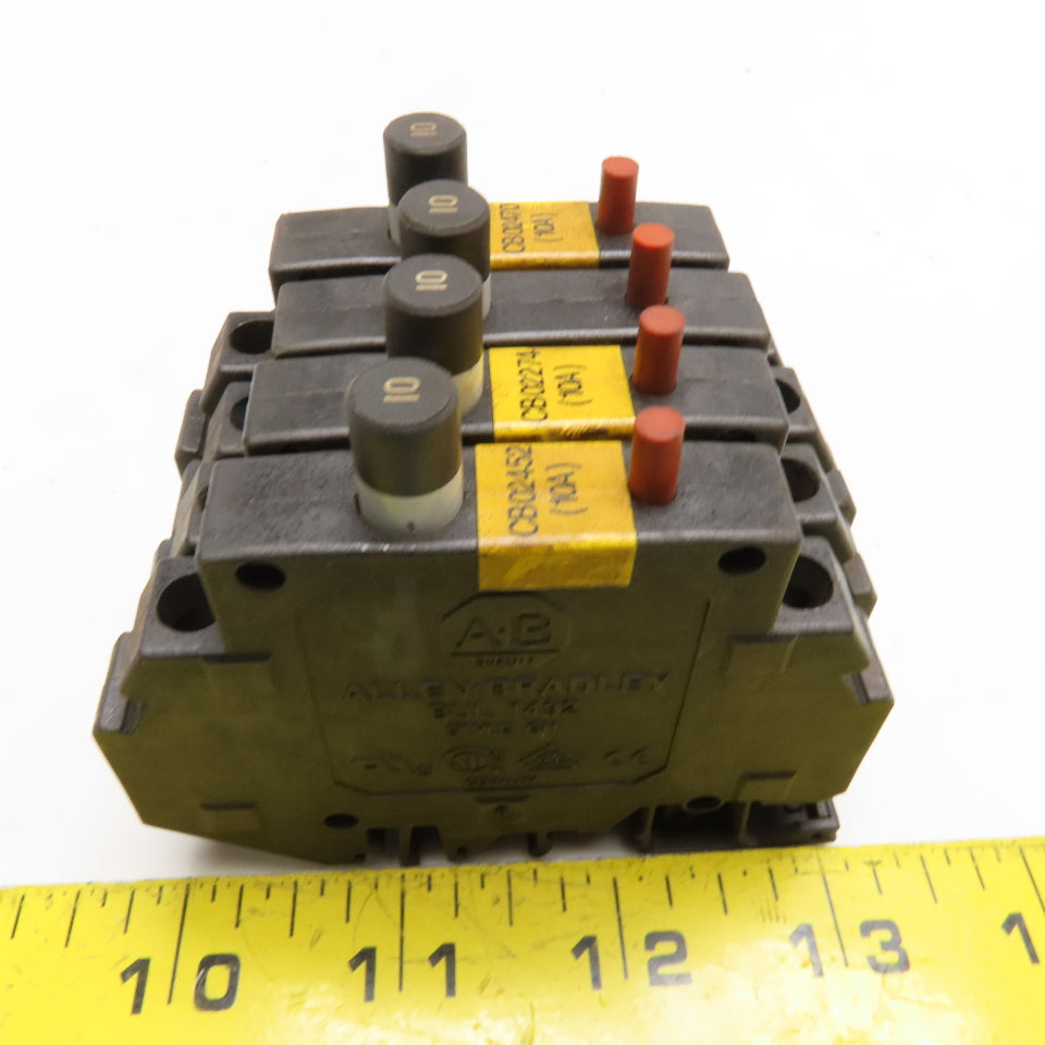 Allen Bradley 1492-GH100 10A Circuit Breaker Single Pole 250VAC Lot Of 4