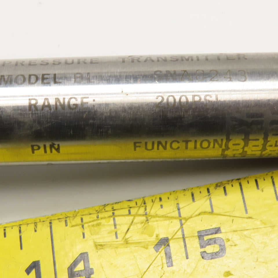Data Instruments Inc. Model BL 200PSI Pressure Transmitter W/ Option 4