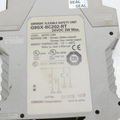 Omron G9SX-BC202 Flexible 2 Channel Safety Relay 24VDC