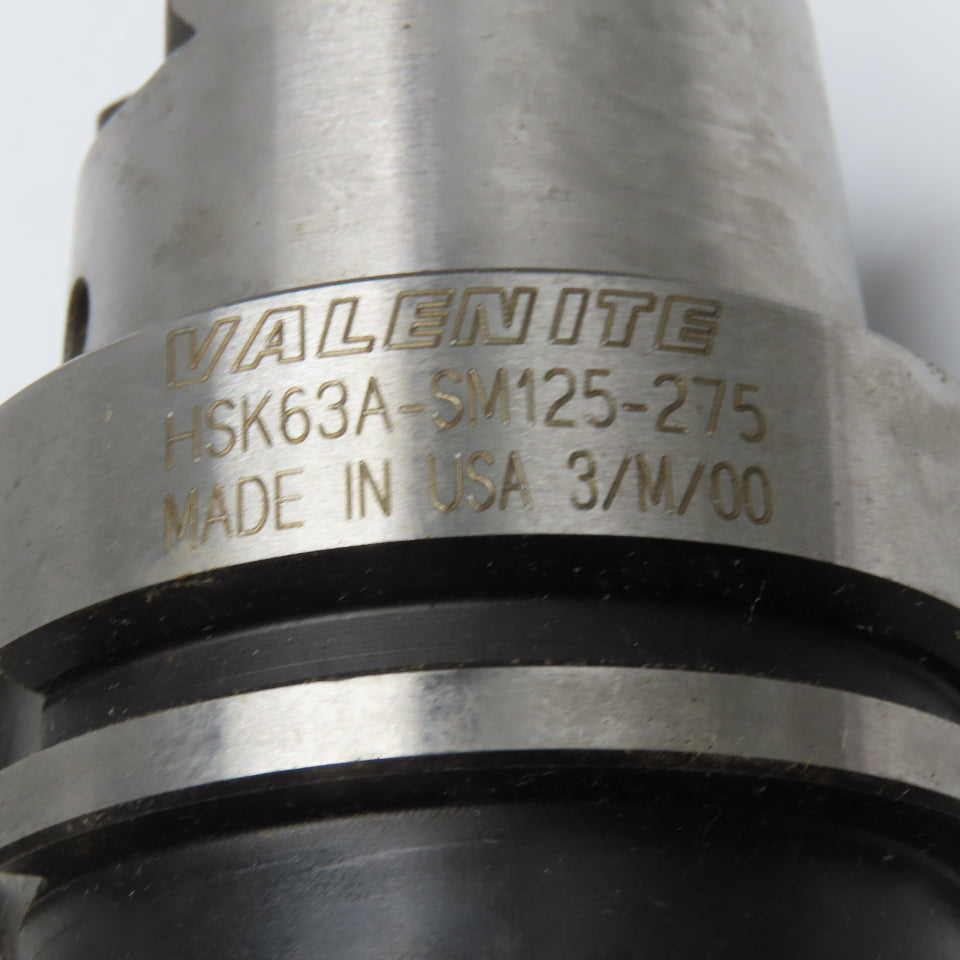 Valenite HSK63A-SM125-275 HSK63 Shank Shell Mill Tool Holder 1-1/4" Arbor