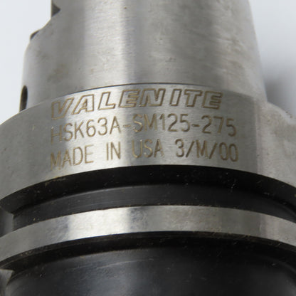 Valenite HSK63A-SM125-275 HSK63 Shank Shell Mill Tool Holder 1-1/4" Arbor