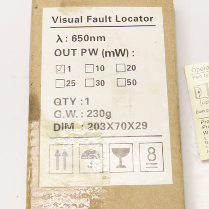 Fiber Optic Cable Visual Fault Locator Laser Light 1mW 650nm Wavelength