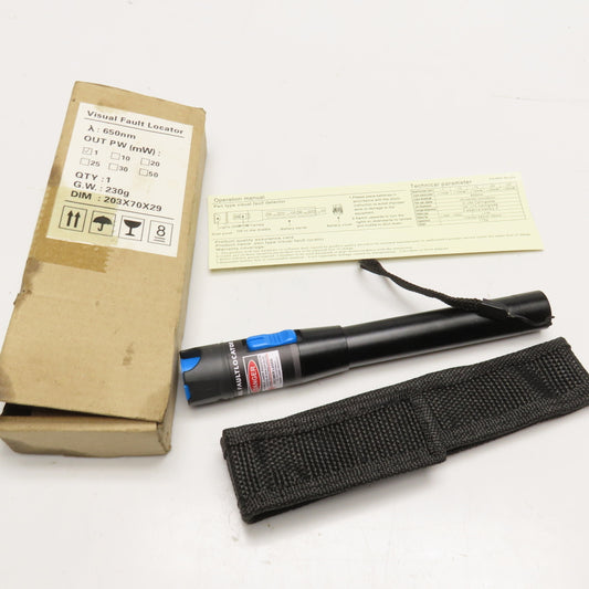 Fiber Optic Cable Visual Fault Locator Laser Light 1mW 650nm Wavelength
