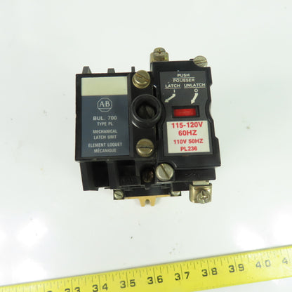 Allen-Bradley 700-P400A1 700-PLLA1 AC Relay W/ Mechanical Latch Unit 120V Coil