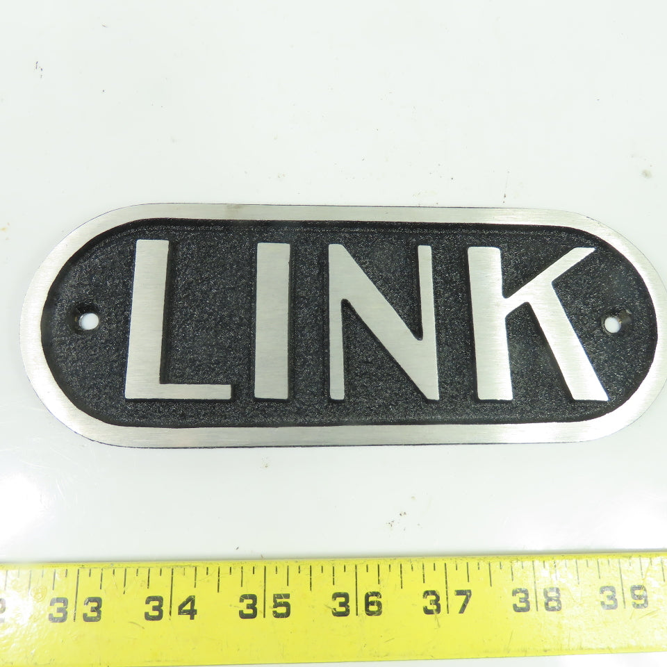 Link Cast Aluminum Equipment Nameplate Sign 8" x 3"