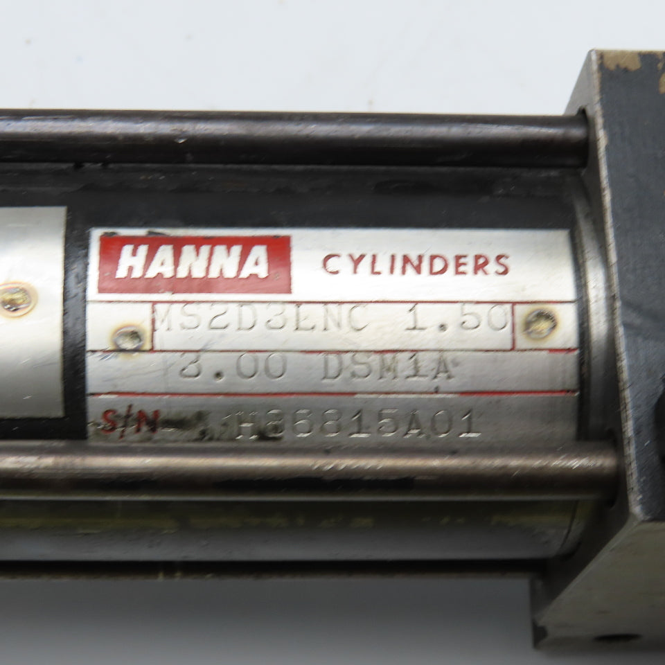 Hanna MS2D3LNC 1-1/2" Bore 3" Stroke Double Rod Hydraulic Cylinder