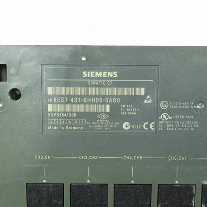 Siemens 6ES7 431-0HH00-0AB0 Analog Input Module SM 431 16AI 13-Bit 10V/20mA