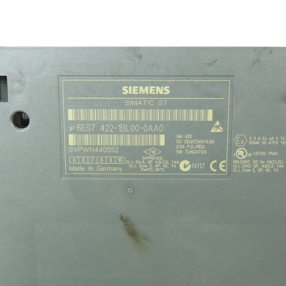 Siemens 6ES7 422-1BL00-0AA0 Simatic S7 SM 422 Digital Output Module 32 DO 24VDC