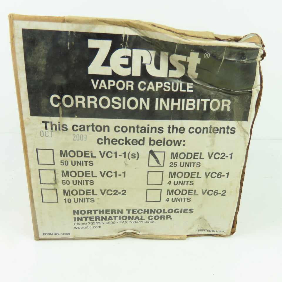 Zerust VC2-1 Vapor Capsule Corrosion Inhibitor NEW Lot Of 25